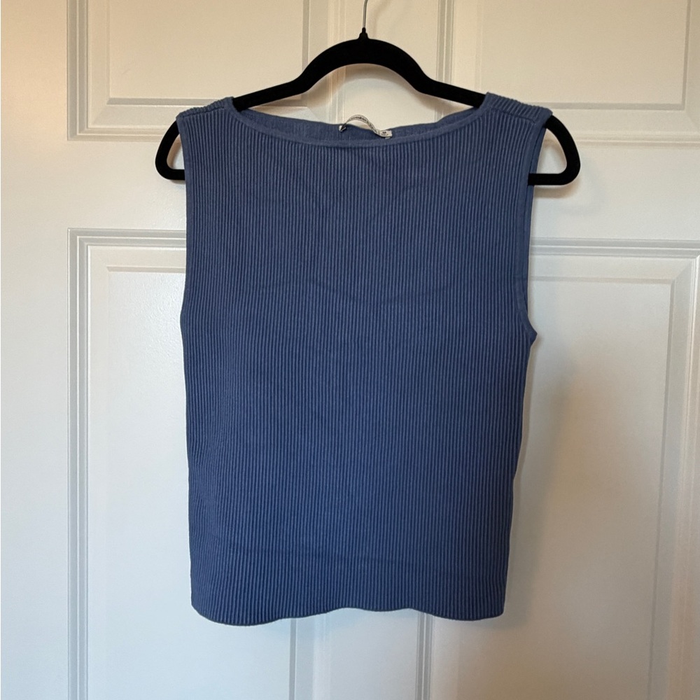 Abercrombie & Fitch Blue Ribbed Tank Top
